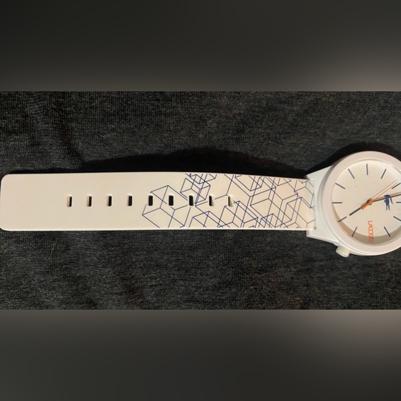 ($60) ⭐️Host Pick⭐️ Lacoste Silicone Band Watch, White & Blue - Picture 3 of 7